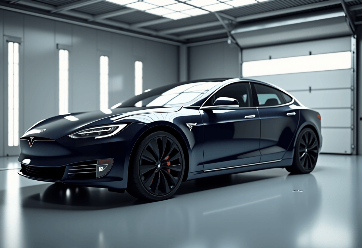 Interior of a luxury car being detailed 