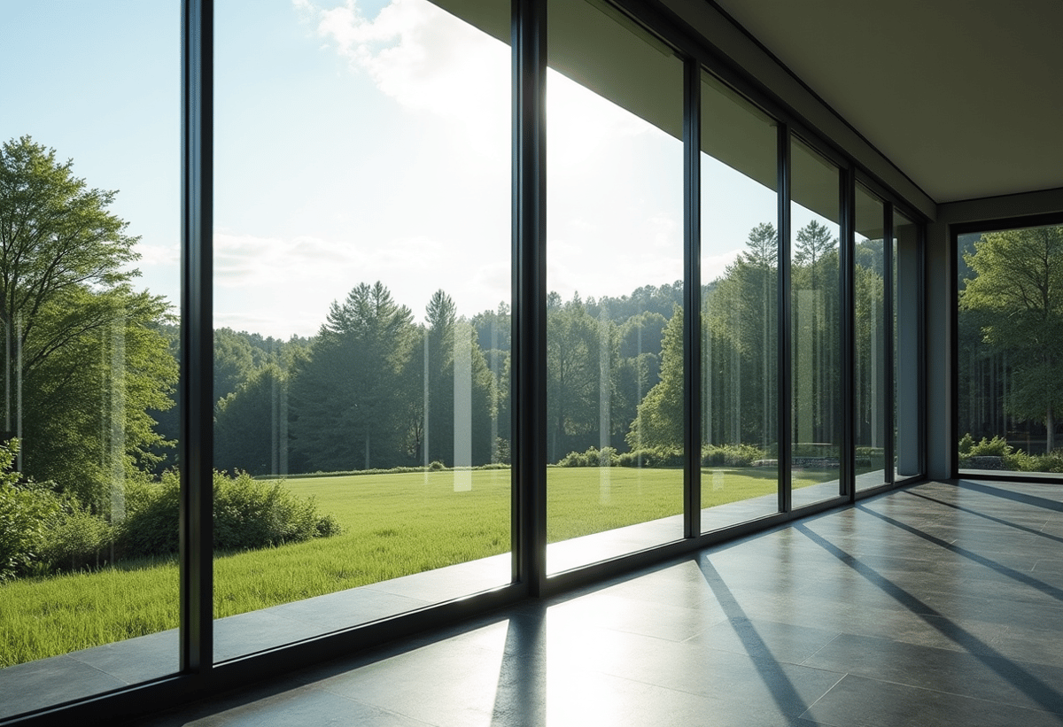luxury home exterior with privacy security film