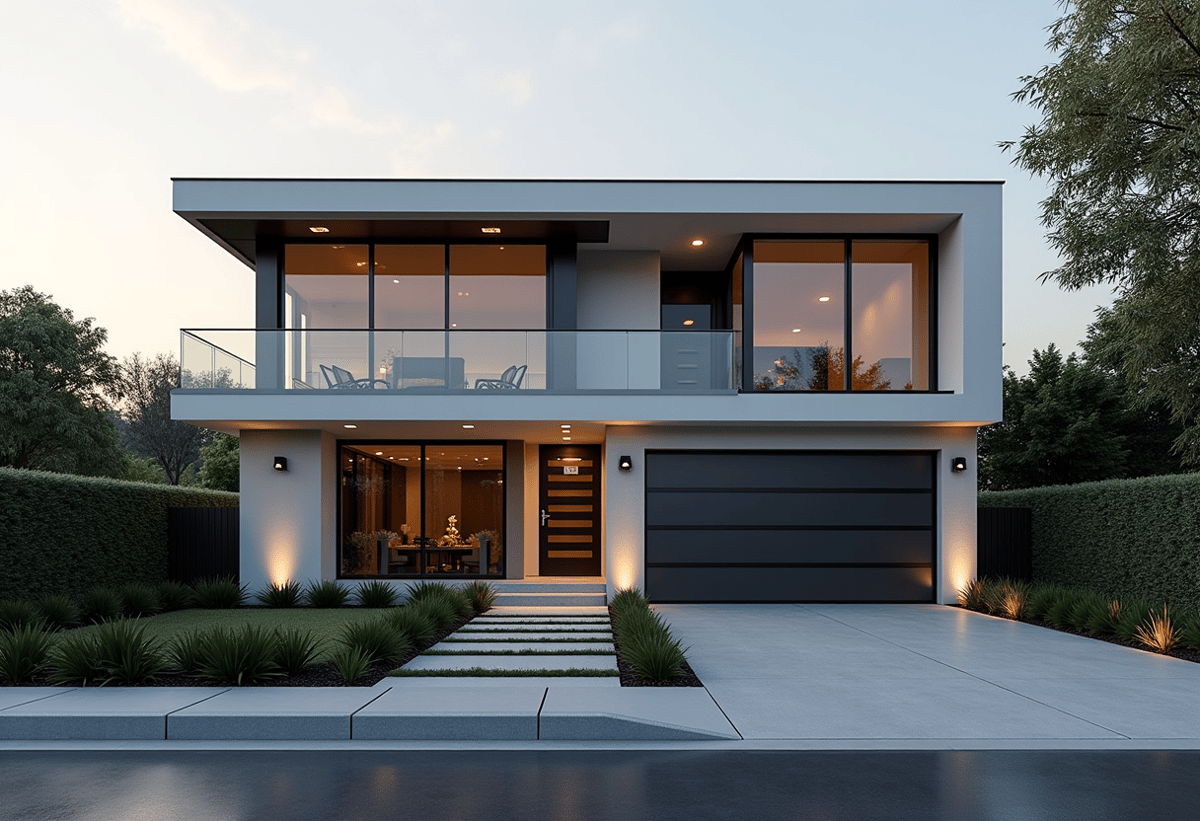 modern home with window tinting