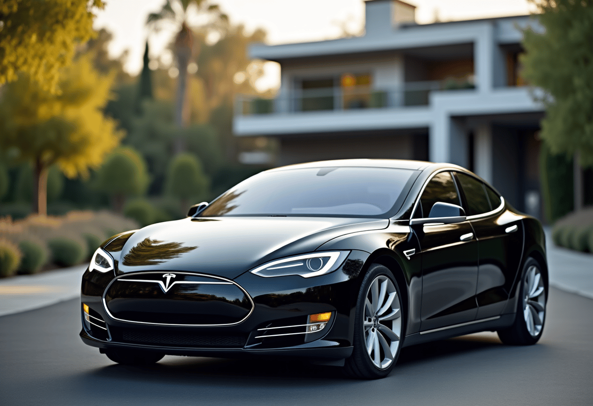 darkened windows on a luxury car with Tarzana cityscape in background