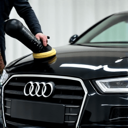 Audi undergoing paint correction in Valencia