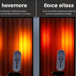 Automotive window tinting comparison with a heat lamp. Two panels of glass, one untinted and one with high-performance window film, are subjected to a heat lamp, with a hand demonstrating the significant temperature difference behind the tinted glass.