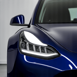 Before XPEL Fusion Plus ceramic coating application on a Tesla Model 3 in Stevenson Ranch