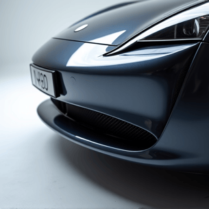 Glendale paint protection film installation on luxury car front bumper.