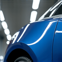 Technician applying PPF to a car fender in Warner Center
