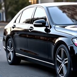 Mercedes S-Class mobile window tinting service. Luxury sedan receiving premium ceramic tinting at a client