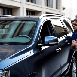 Luxury SUV undergoing mobile tint service in Downtown Glendale