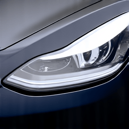 Detailed view of a Tesla Model 3 sensor cutout with perfectly tucked XPEL PPF in Valencia