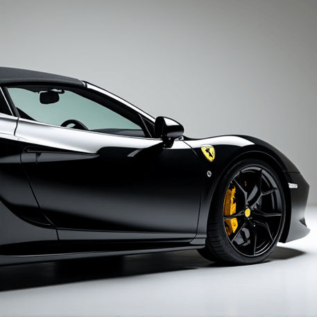 luxury car front end paint protection film installation in clean room