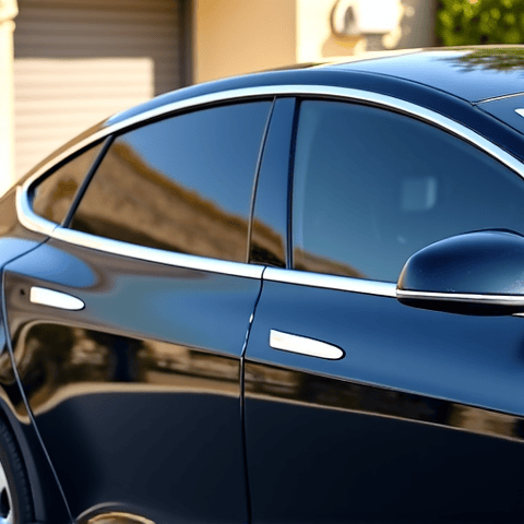 Completed mobile window tinting on a high-end vehicle in Porter Ranch, showcasing the dark, elegant finish of XPEL films. Emphasizing the factory-perfect look and how our mobile service brings premium protection directly to you.