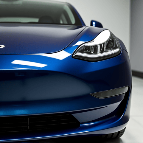 Front-end PPF clear bra applied to a Tesla for robust protection in Chatsworth