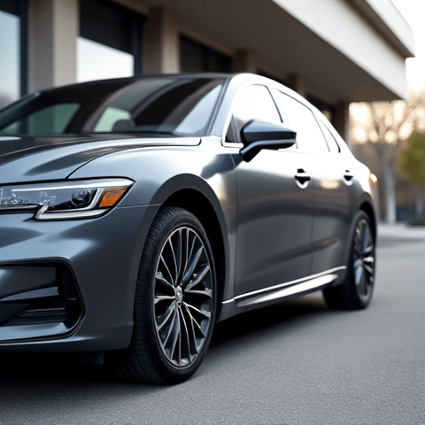 Performance car receiving expert XPEL ceramic tint installation in Northridge. Close-up of a performance vehicle during the precise installation of XPEL ceramic window tint, ensuring flawless finish and optimal performance for Northridge drivers.