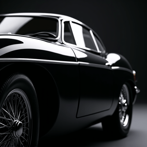 Detailed shot of a classic car receiving premium ceramic coating treatment in Studio City. Focus on paint correction and deep gloss restoration.