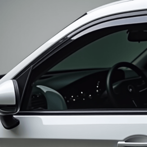 Studio City standard window tint installation on a sedan side profile. Professional application of dyed film ensuring deep, uniform color coverage.