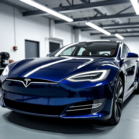 XPEL Paint Protection Film on Tesla in Chatsworth, near the Chatsworth Nature Preserve