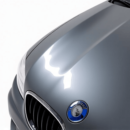 Close-up of clear bra application on car hood for protection from gravel in Castaic, California