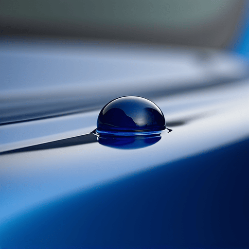 Extreme close-up showing water beading perfectly off a ceramic coated car surface in Studio City.