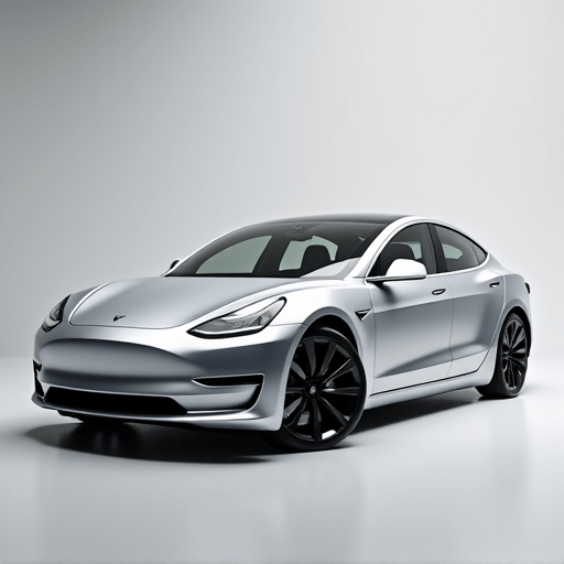 Sleek silver luxury car with a high-gloss ceramic coating reflecting the sun in Encino, showing off its pristine finish near the Encino Place shopping center.