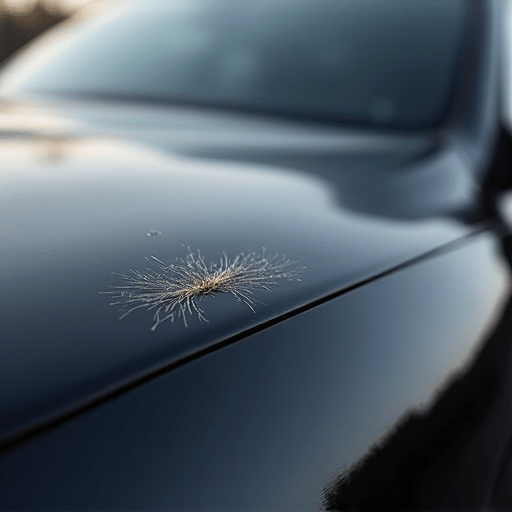 Close up of XPEL Paint Protection Film self-healing a scratch on a luxury car surface