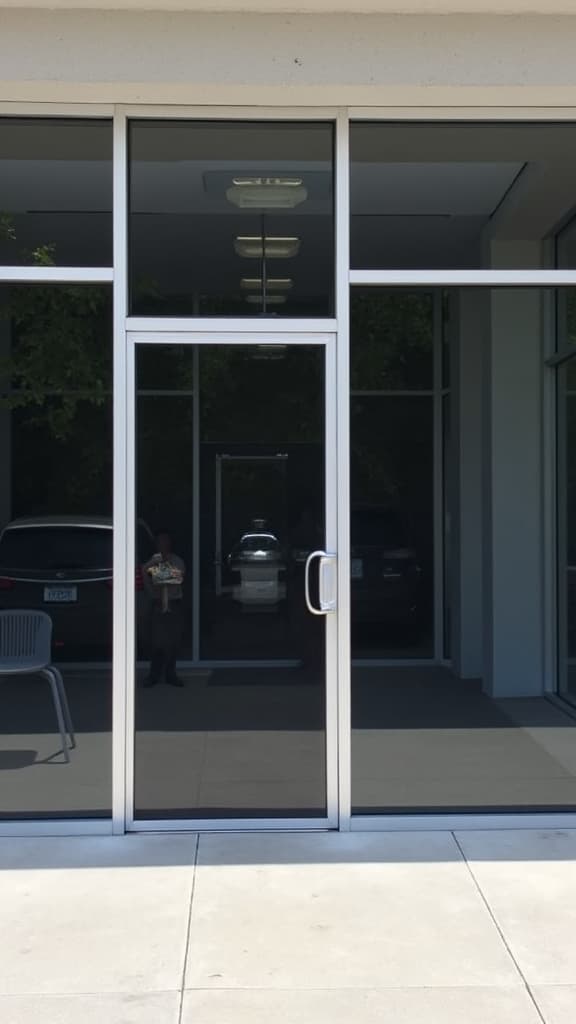 Stylish retail storefront with privacy window film