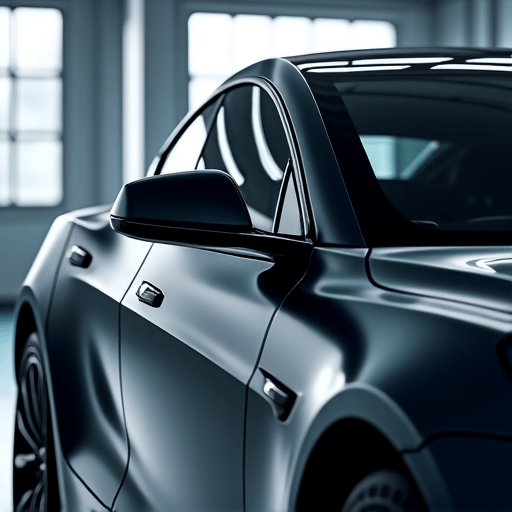 luxury car being worked on in an auto tinting shop