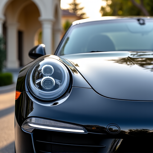 Porsche 911 Carrera protected with XPEL Ultimate Plus PPF near the Arroyo Seco Parkway in Pasadena. Detailed shot shows seamless, invisible film application, reflecting high-gloss finish.