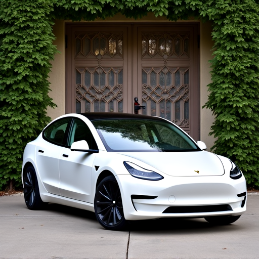 Tesla Model S showcasing XPEL Stealth matte PPF installation in Pasadena, near the Huntington Library. The film gives a luxurious satin finish, transforming the vehicle's appearance while providing superior protection.