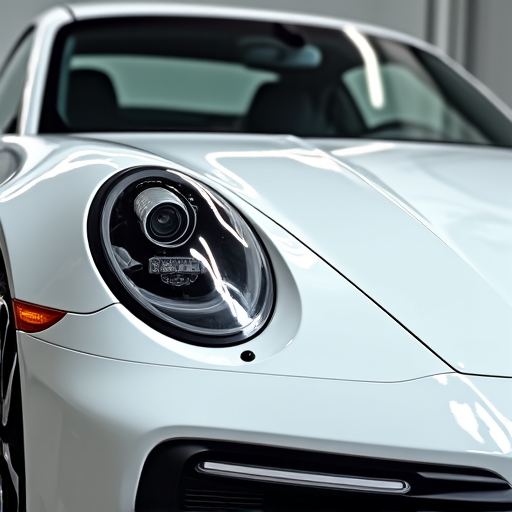 Porsche 911 receiving expert clear bra installation in Santa Clarita, highlighting precise application of XPEL PPF for ultimate paint defense.