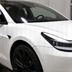 Tesla Model Y XPEL Stealth Transformation. High-end satin matte paint protection film applied to a white Tesla Model Y for a custom aesthetic look.